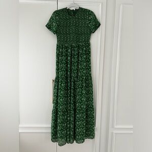 Zara Green floral maxi dress XS
